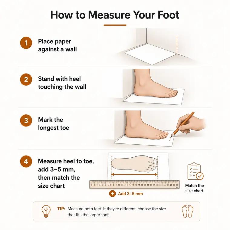 Foot measuring guide