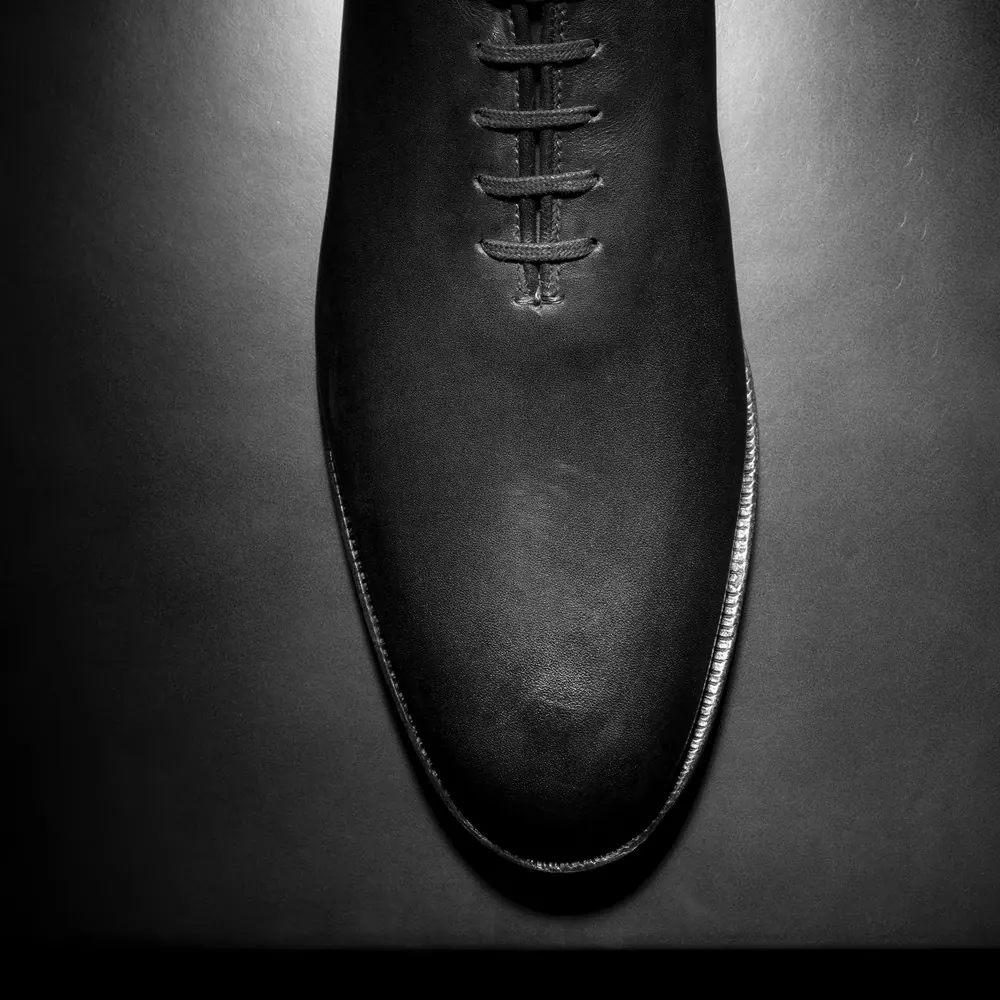 Morrison Reserve Whole-cut Oxford Dress Shoe, Black color, Oxfords category, view 5 by Hidesole