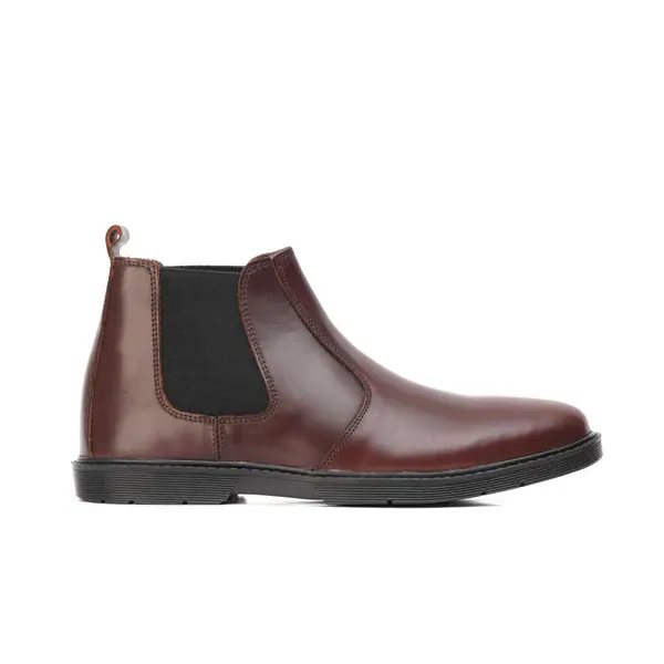 Maroon Hot Pull-up Chelsea Boots, Maroon color, Chelsea category, view 5 by Hidesole
