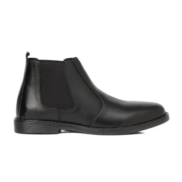 Cow Leather Chelsea Boots, Black color, Chelsea category, view 2 by Hidesole