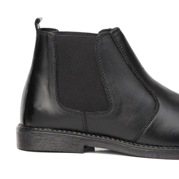 Cow Leather Chelsea Boots, Black color, Chelsea category, view 4 by Hidesole