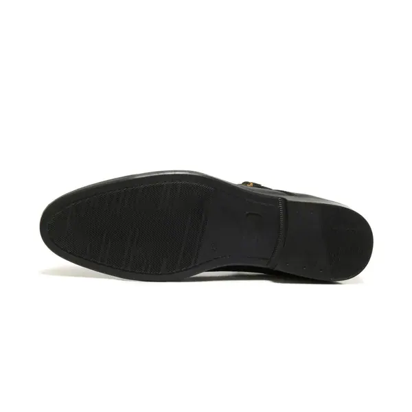 Rubber Sole Cow Leather Formal Double Monk Style, Black color, Monk Strap category, view 5 by Hidesole