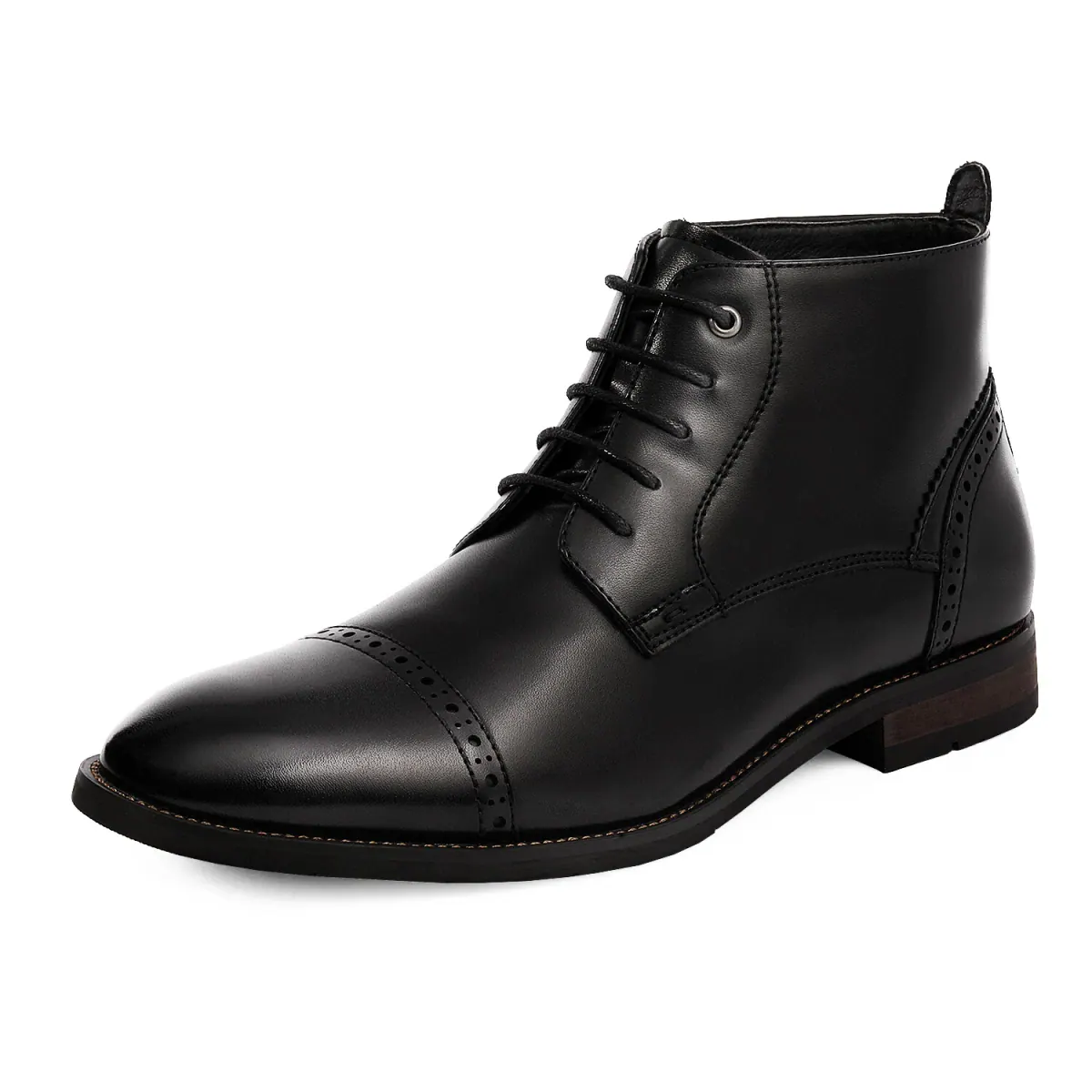 Men's Business Leather Chukka Ankle Shoes, Black color, Chukka Shoes category, view 1 by Hidesole