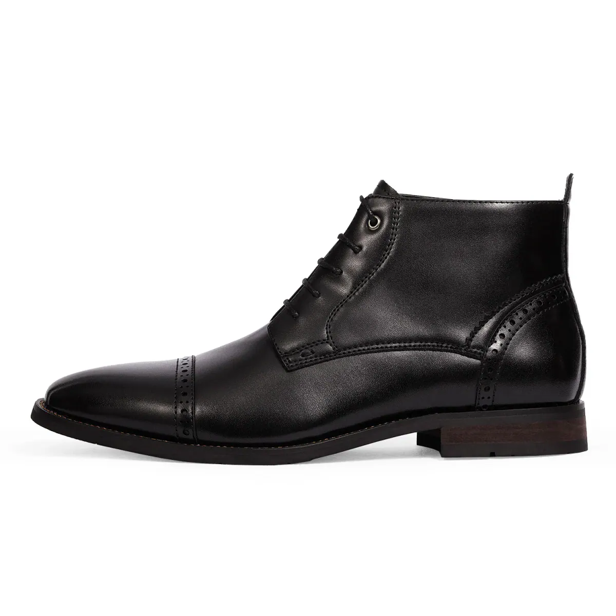 Men's Business Leather Chukka Ankle Shoes, Black color, Chukka Shoes category, view 2 by Hidesole