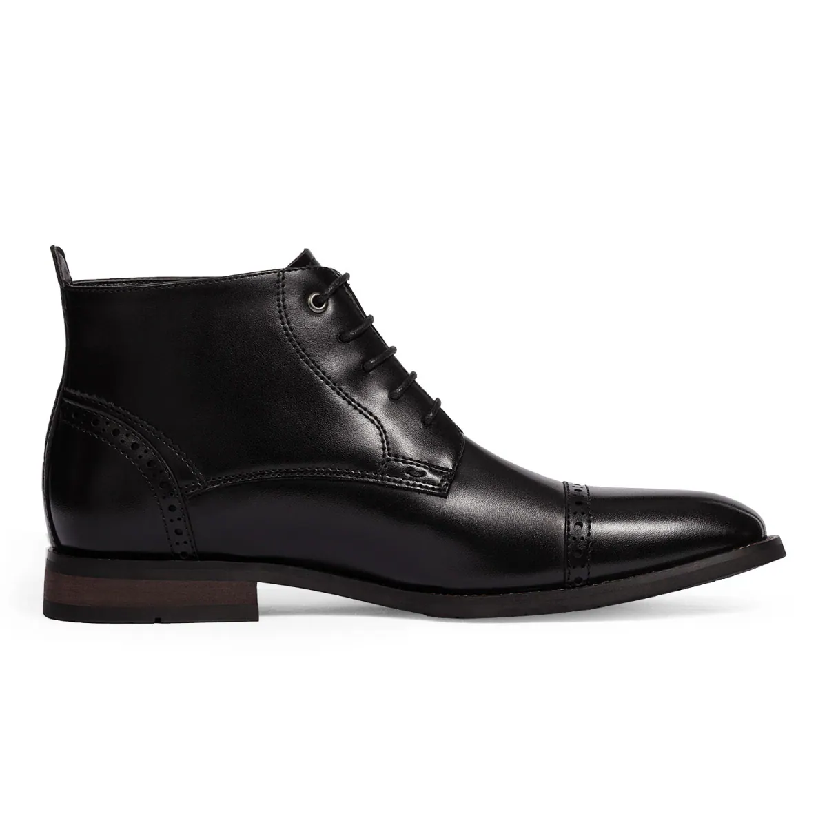Men's Business Leather Chukka Ankle Shoes, Black color, Chukka Shoes category, view 4 by Hidesole