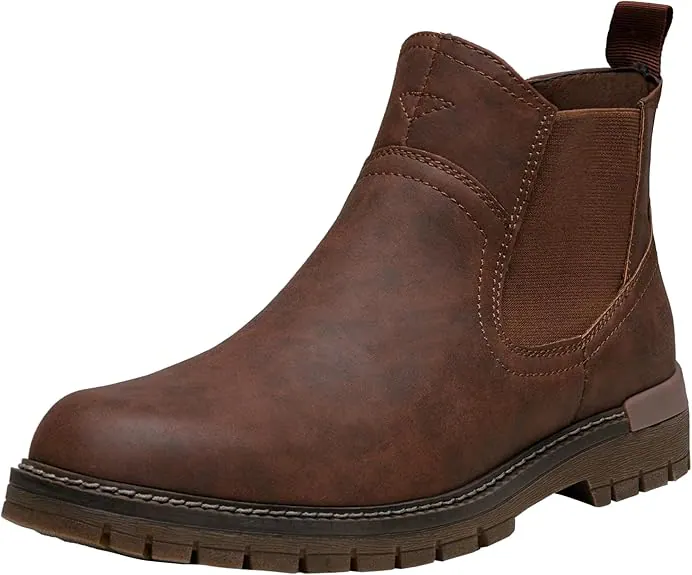 Jousen Chelsea Boots Casual Slip On Ankle Waterproof Mens Boots, Brown color, Chelsea category, view 1 by Hidesole