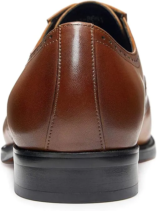 Genuine Leather Classic Elastic Band Formal Lace Up, Brown color, Formal Lace Ups category, view 5 by Hidesole